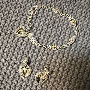 Brighton Silver and Gold Heart Bracelet Set 190